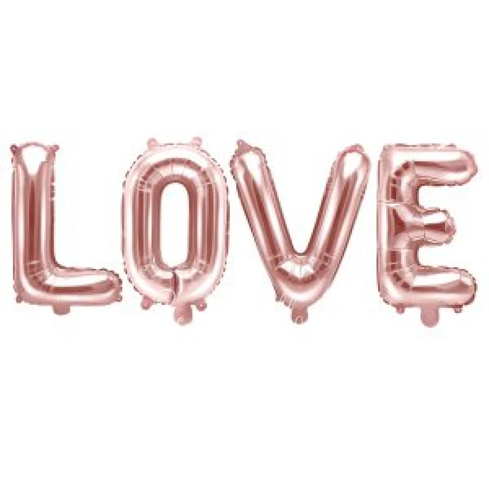 Гирлянда из шаров-букв «love»  (Розовое Золото)