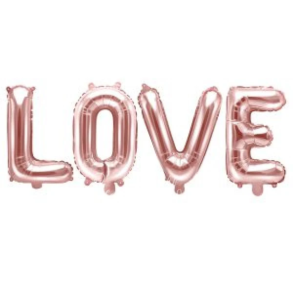 Гирлянда из шаров-букв «love»  (Розовое Золото)
