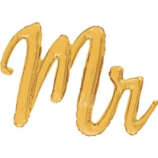Гирлянда из шаров-букв «Mr» (Золотая) 99см