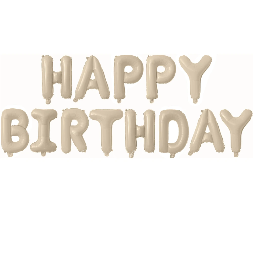 Гирлянда из шаров-букв "Happy Birthday" Карамель