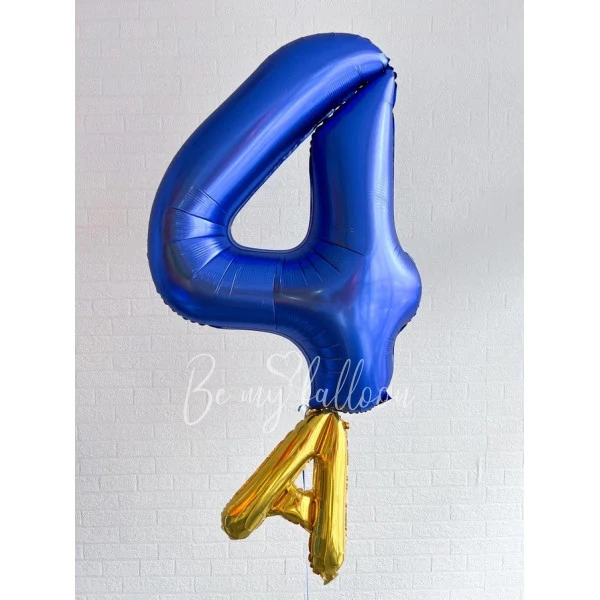 Цифра 4 из фольги с буквой, 100см