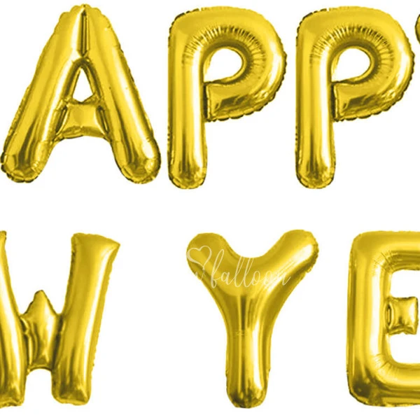 Гирлянда из шаров "HAPPY NEW YEAR" золото 41 см