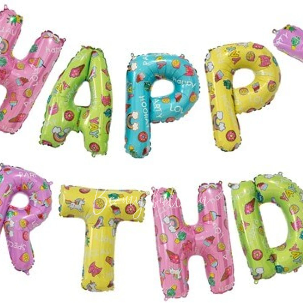 Гирлянда из шаров-букв «Happy Birthday», весёлые картинки