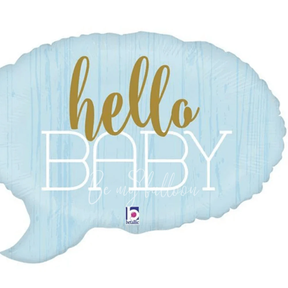 -45% Шар из фольги "Hello Baby Спич Бабл" голубой 60 см