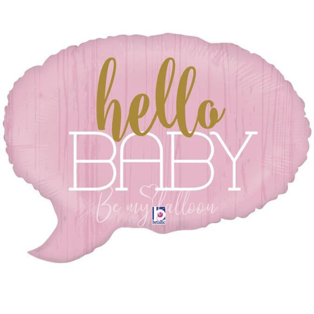 Шар из фольги "Hello Baby Спич Бабл" розовый 60 см
