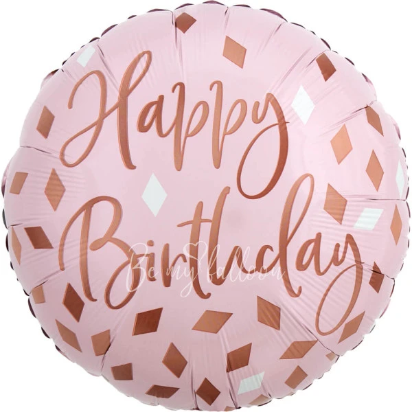 -40% Шар из фольги "Happy Birthday" , ромбы 40 см