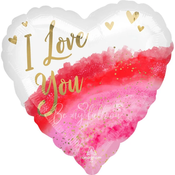 Шар из фольги "Акварель, Люблю" 40 см
