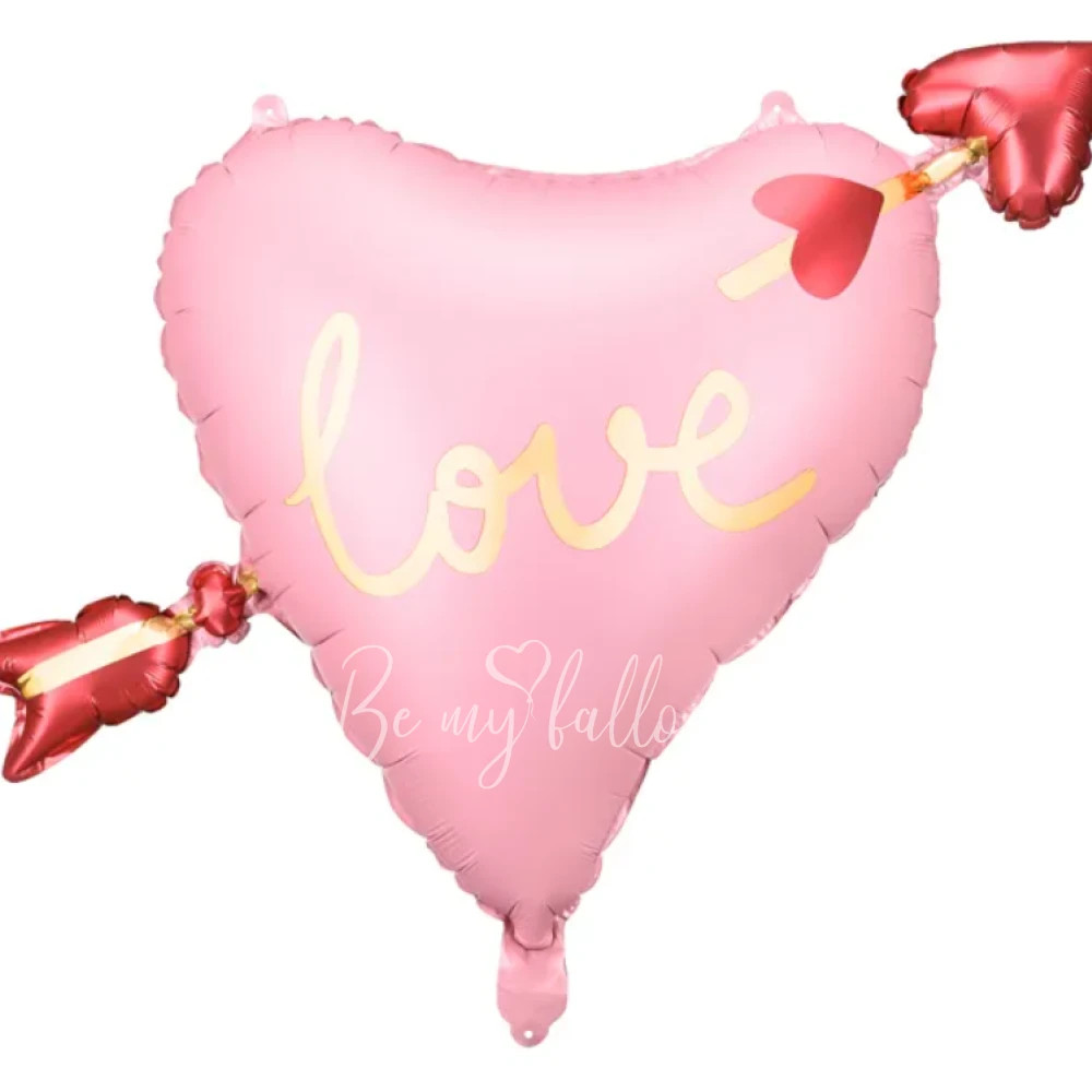 Шар из фольги "Сердце, Love со стрелой"  60 см