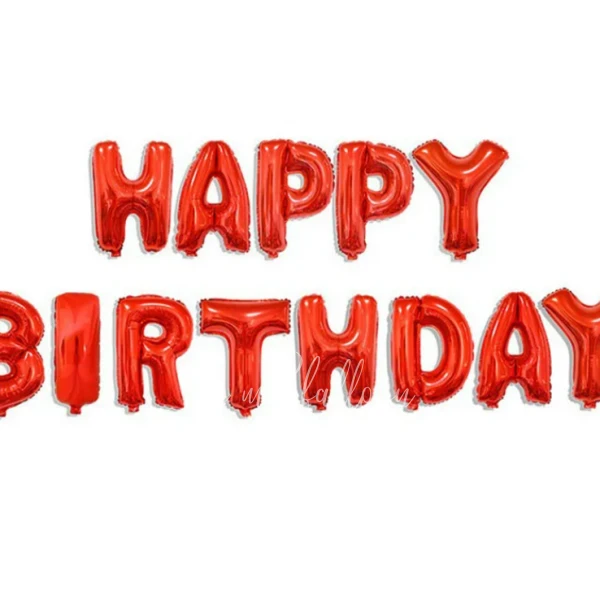 Гирлянда из шаров-букв "Happy Birthday" красная