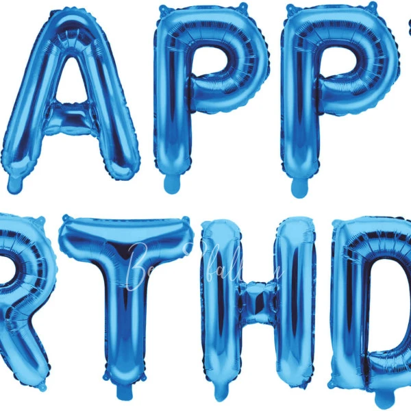 Гирлянда из шаров-букв "Happy Birthday" Синяя