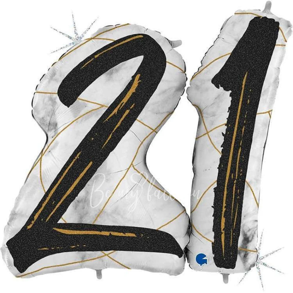 Цифры "21" из фольги