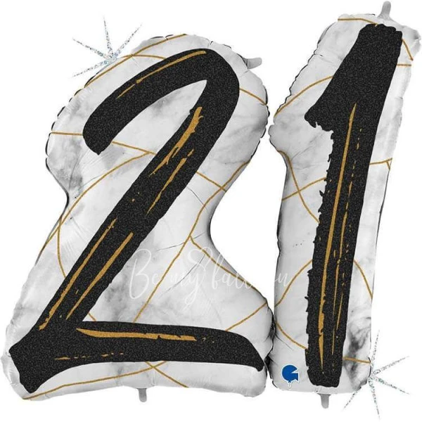 Цифры "21" из фольги