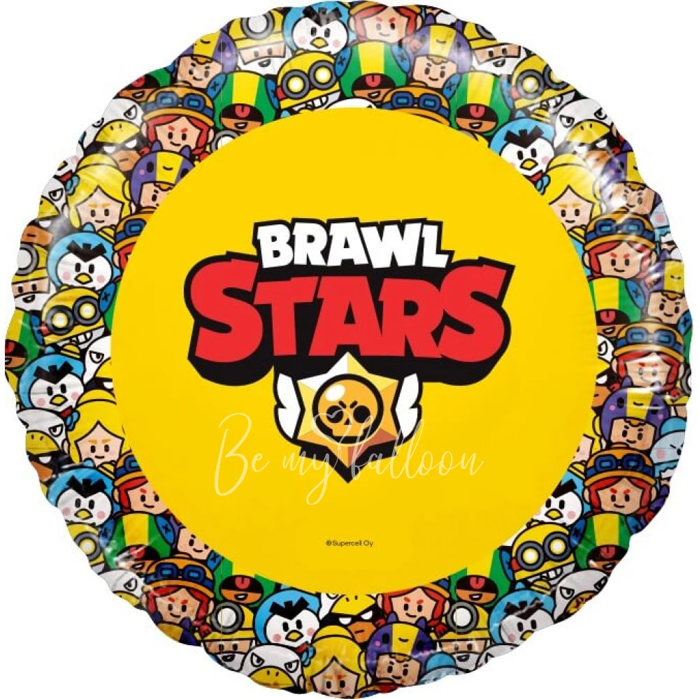 -35% Шар из фольги "Brawl Stars, дизайн №2", желтый 40 см