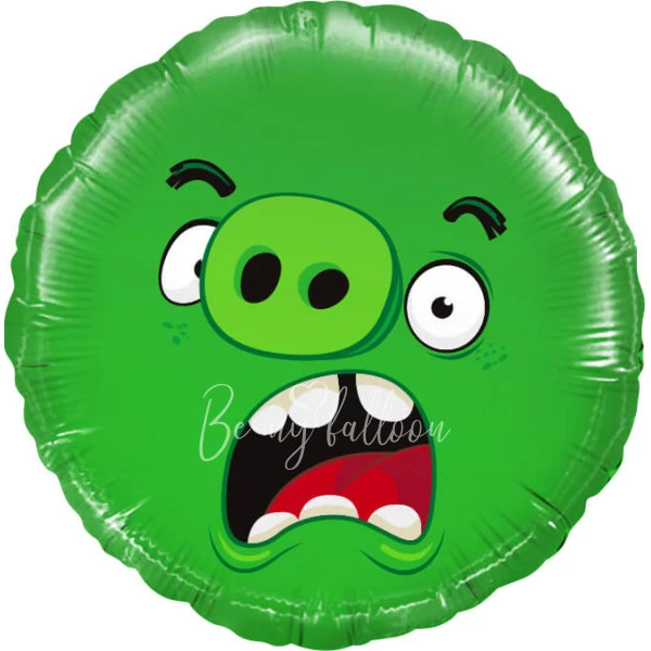 -35% Шар из фольги "Angry Birds, Зеленый" 40см