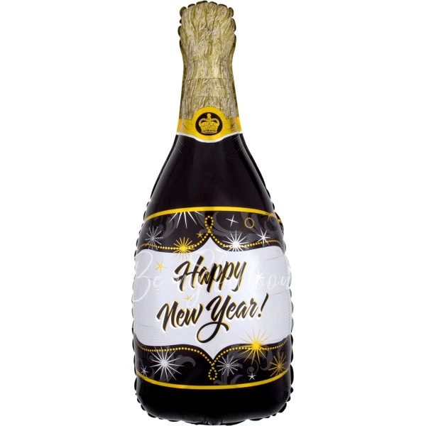 Шар из фольги " Бутылка шампанского HAPPY NEW YEAR" (90 см)