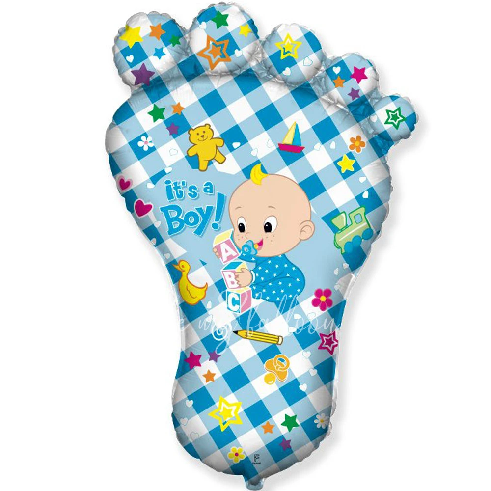 Шар из фольги "Ножка" голубой 80 см