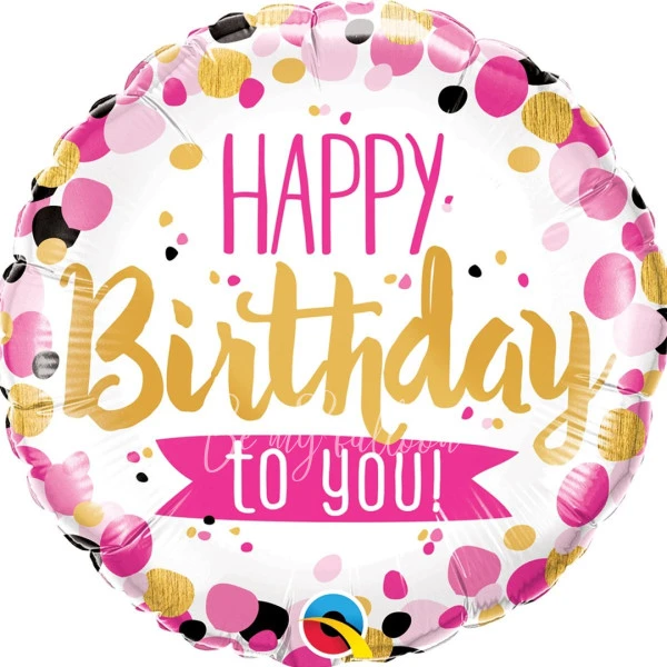 Шар из фольги "Happy Birthday" розовый 40 см