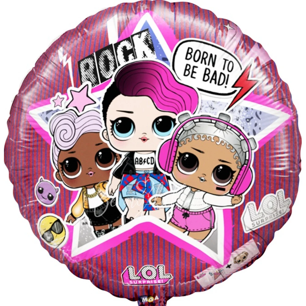 Шар из фольги "LOL rock" круг 40 см