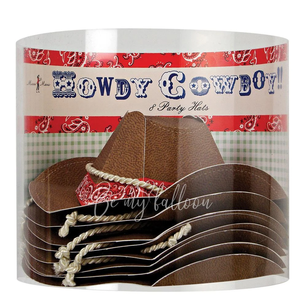 Howdy Cowboy Party Hat - 8 box