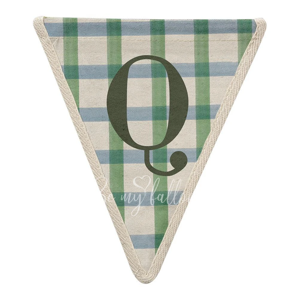 Q with Green/Blue Simple Checks