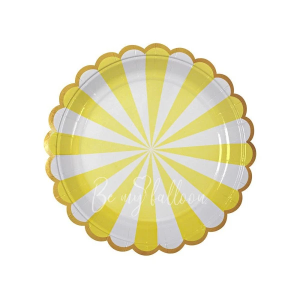 Yellow Fan Stripe Plates (small)