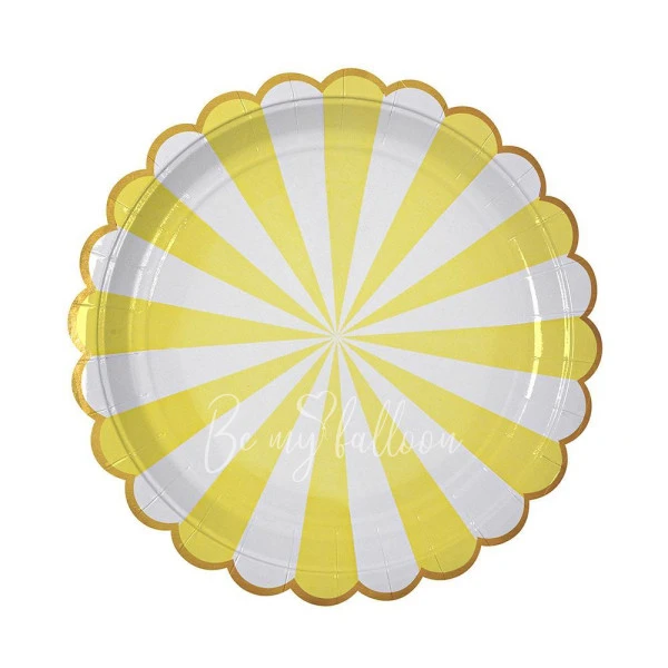 Yellow Fan Stripe Plates (large)