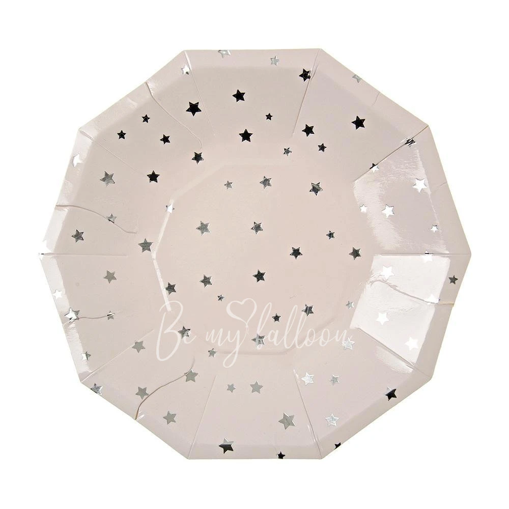 Silver Star Confetti Plates
