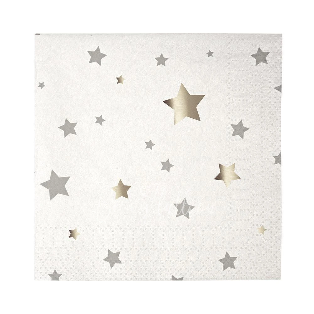 Silver Star Confetti Napkins (small)