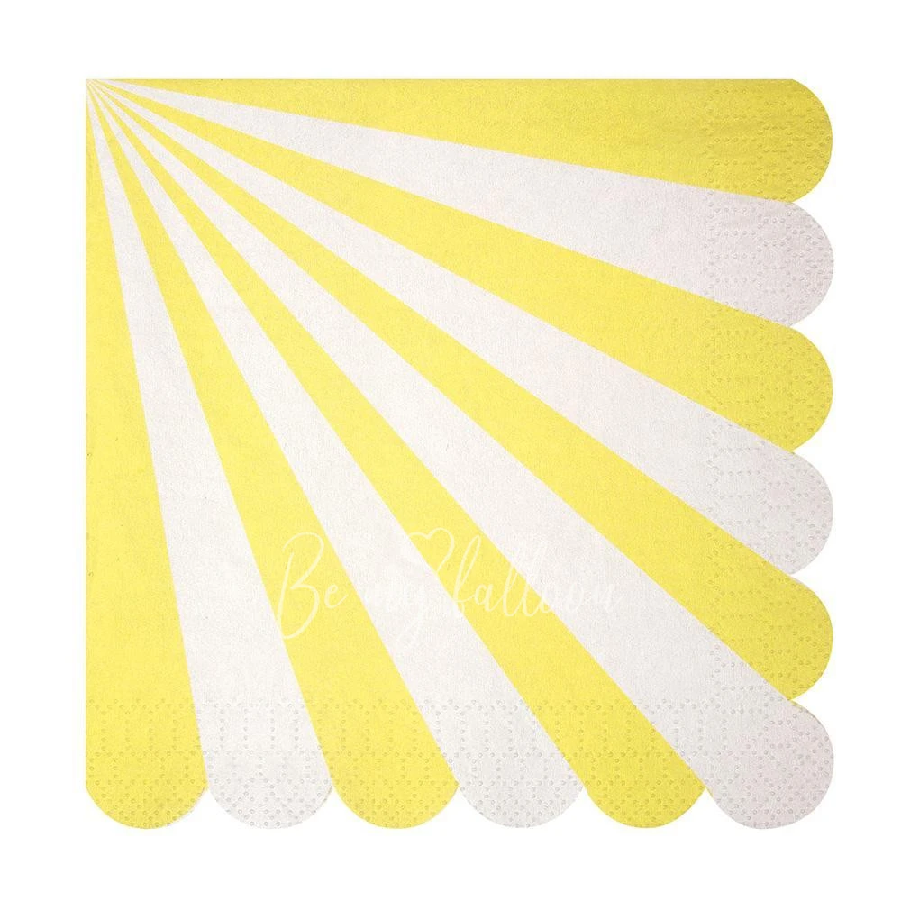 Yellow Fan Stripe Napkins (large)