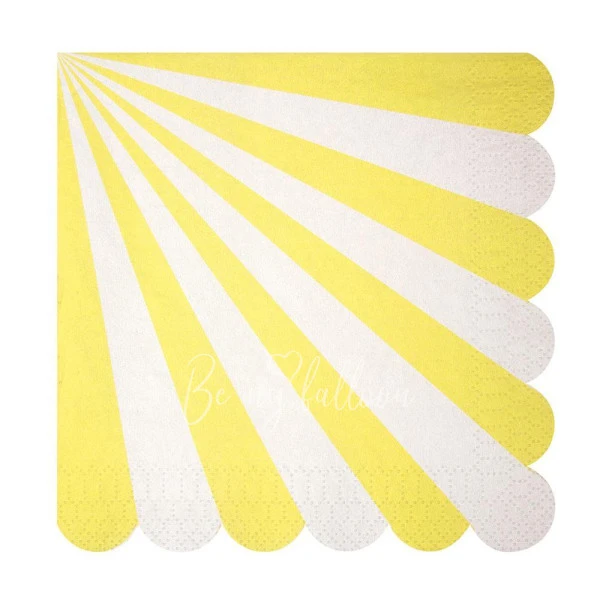 Yellow Fan Stripe Napkins (large)