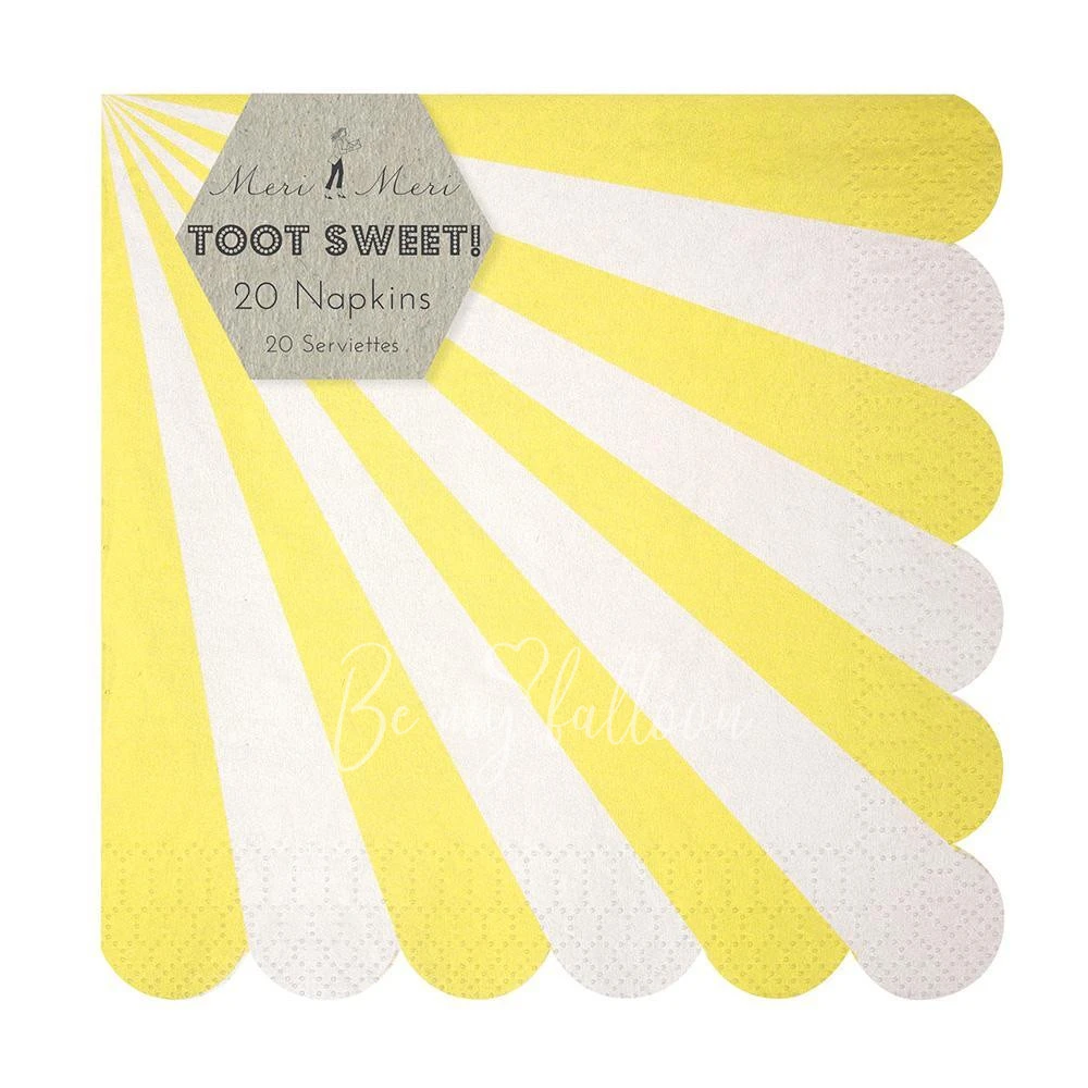 Yellow Fan Stripe Napkins (large)