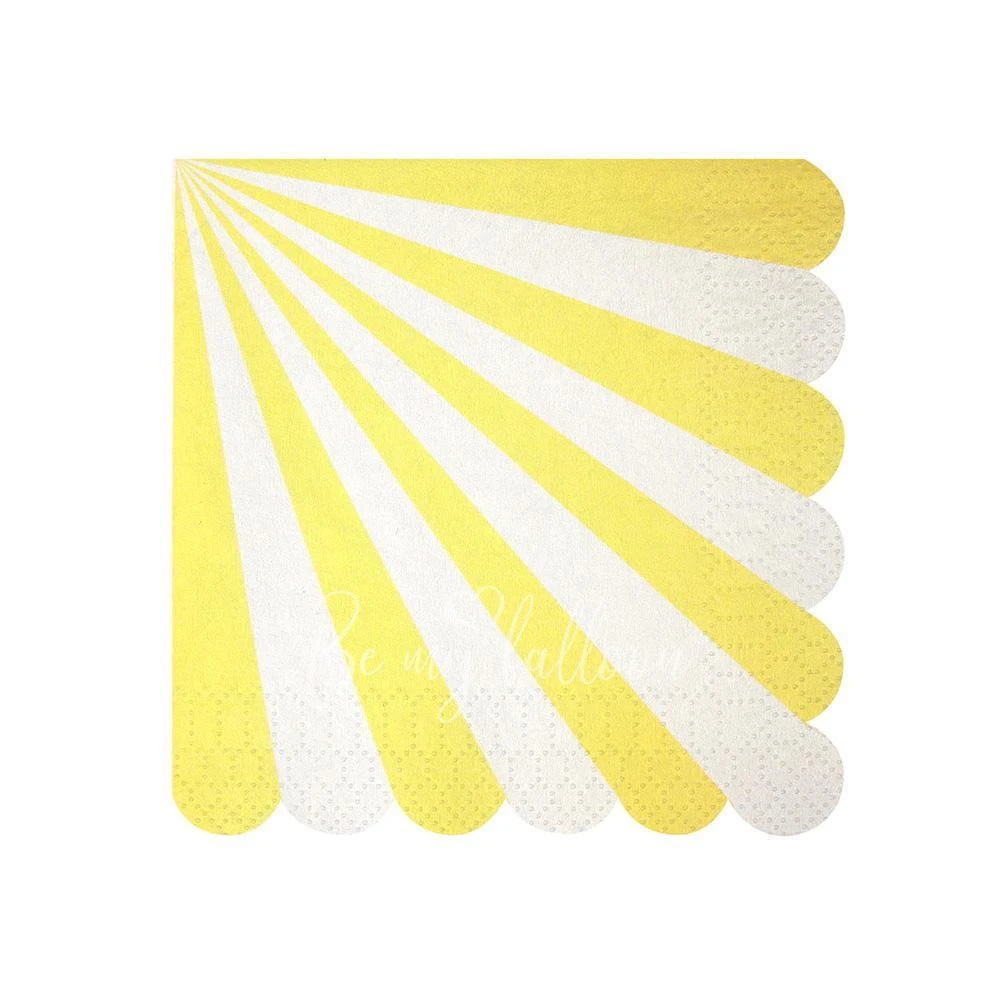 Yellow Fan Stripe Napkins (small)