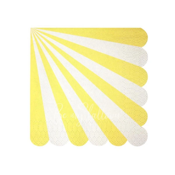 Yellow Fan Stripe Napkins (small)