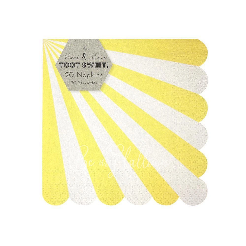 Yellow Fan Stripe Napkins (small)