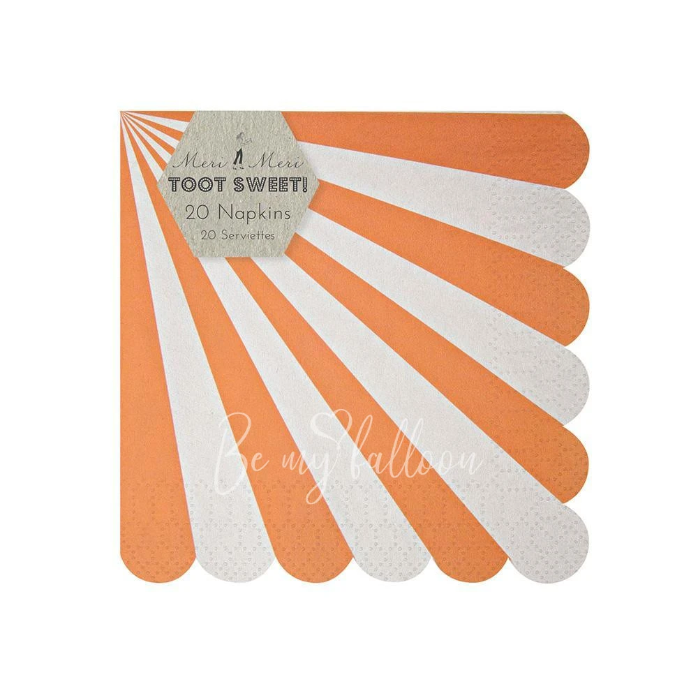 Orange Fan Stripe Napkins (small)