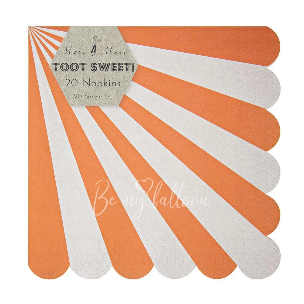 Orange Fan Stripe Napkins (large)