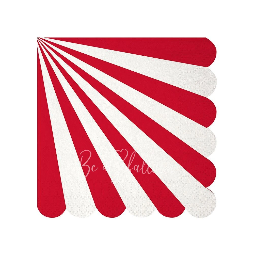 Red Fan Stripe Napkins (small)