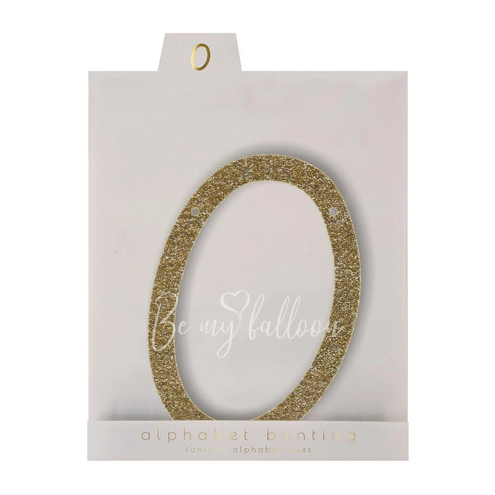 Gold Glitter Zero Acrylic Bunting