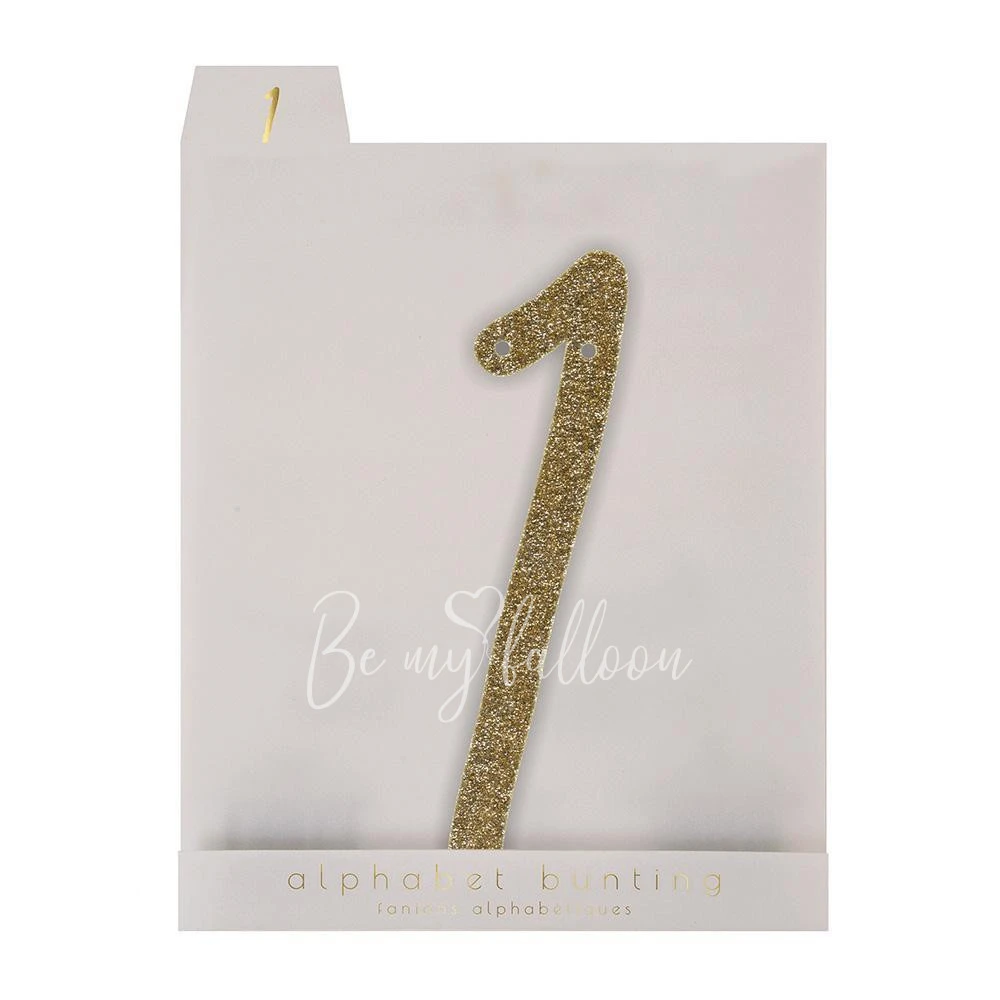 Gold Glitter 1 Acrylic Bunting