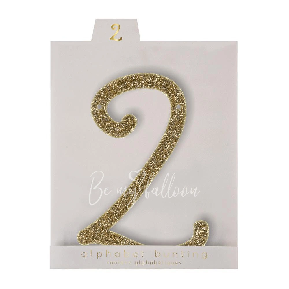 Gold Glitter 2 Acrylic Bunting