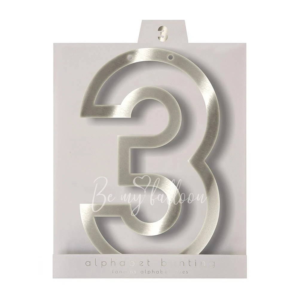Silver 3 Acrylic Bunting