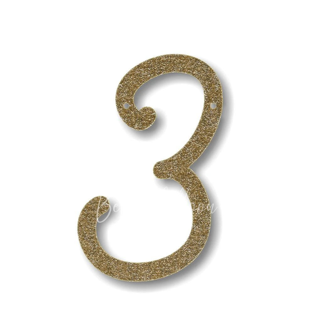 Gold Glitter 3 Acrylic Bunting