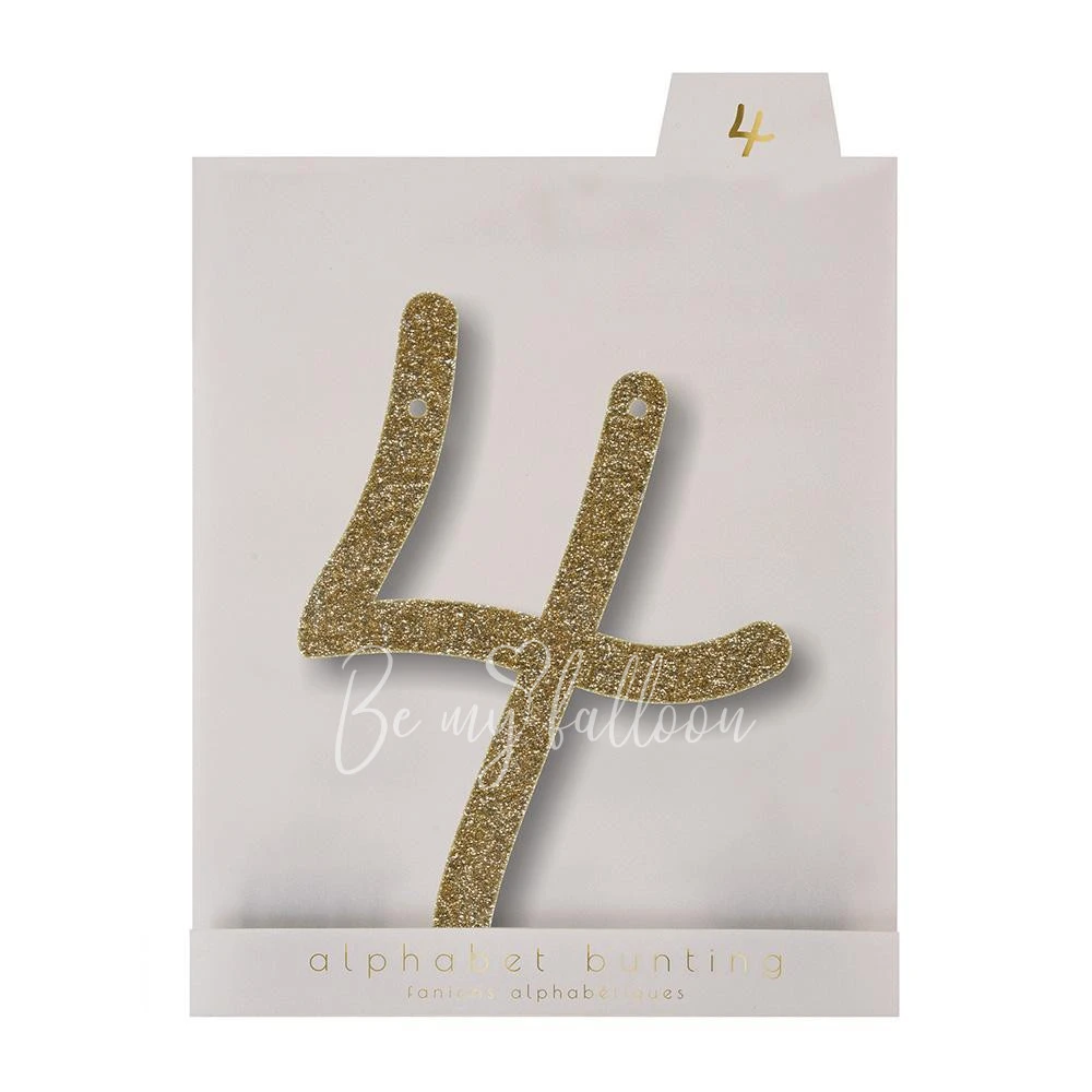 Gold Glitter 4 Acrylic Bunting