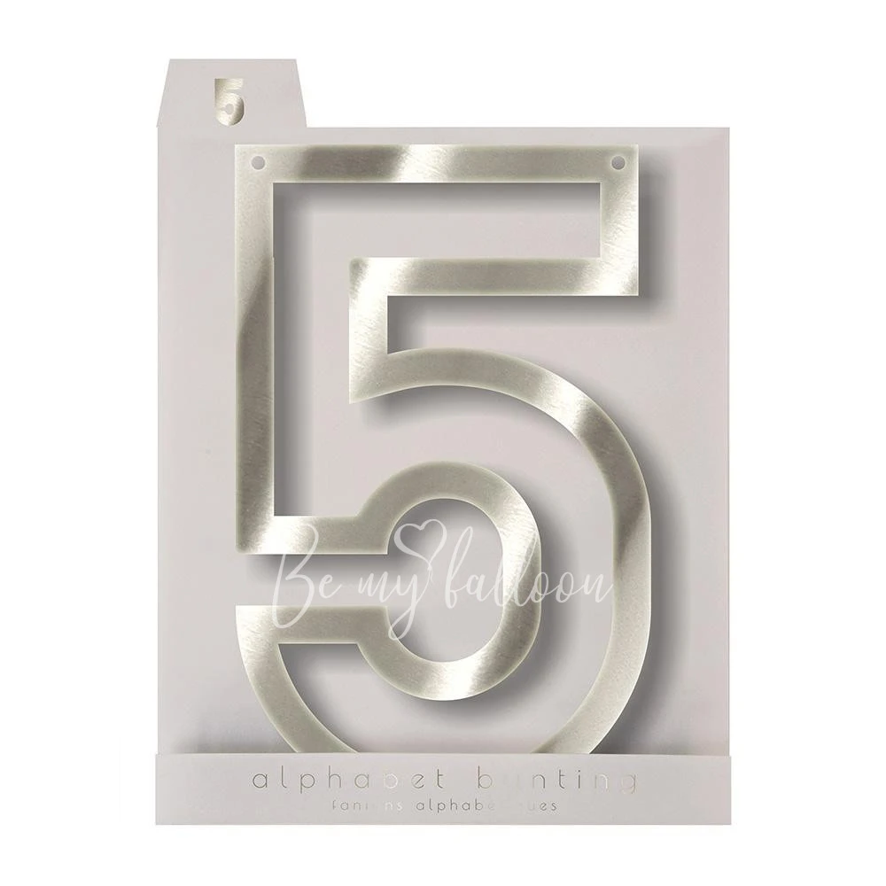 Silver 5 Acrylic Bunting