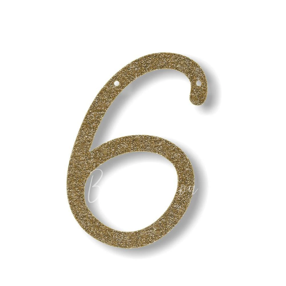 Gold Glitter 6 Acrylic Bunting