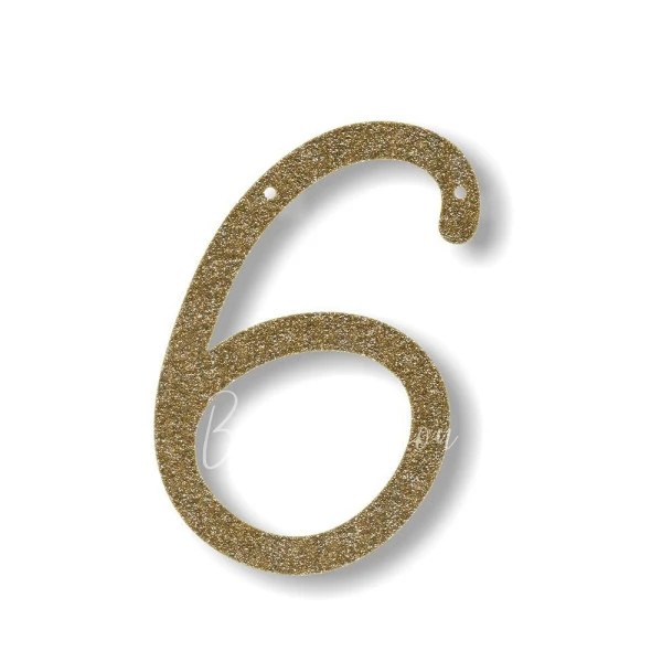 Gold Glitter 6 Acrylic Bunting