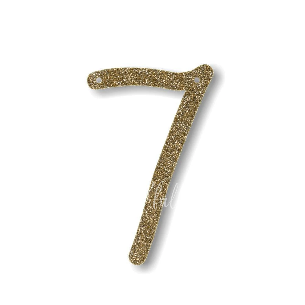 Gold Glitter 7 Acrylic Bunting