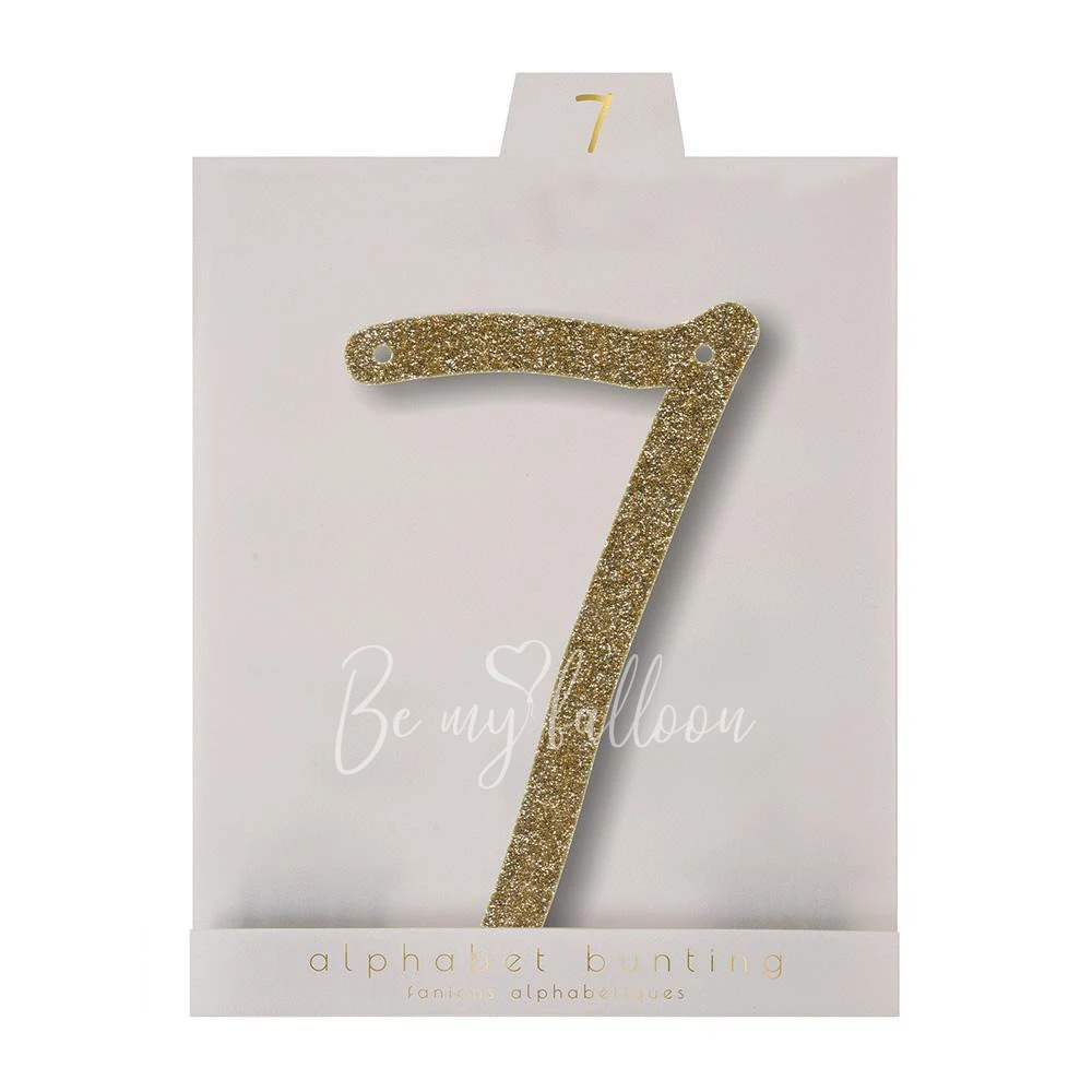 Gold Glitter 7 Acrylic Bunting