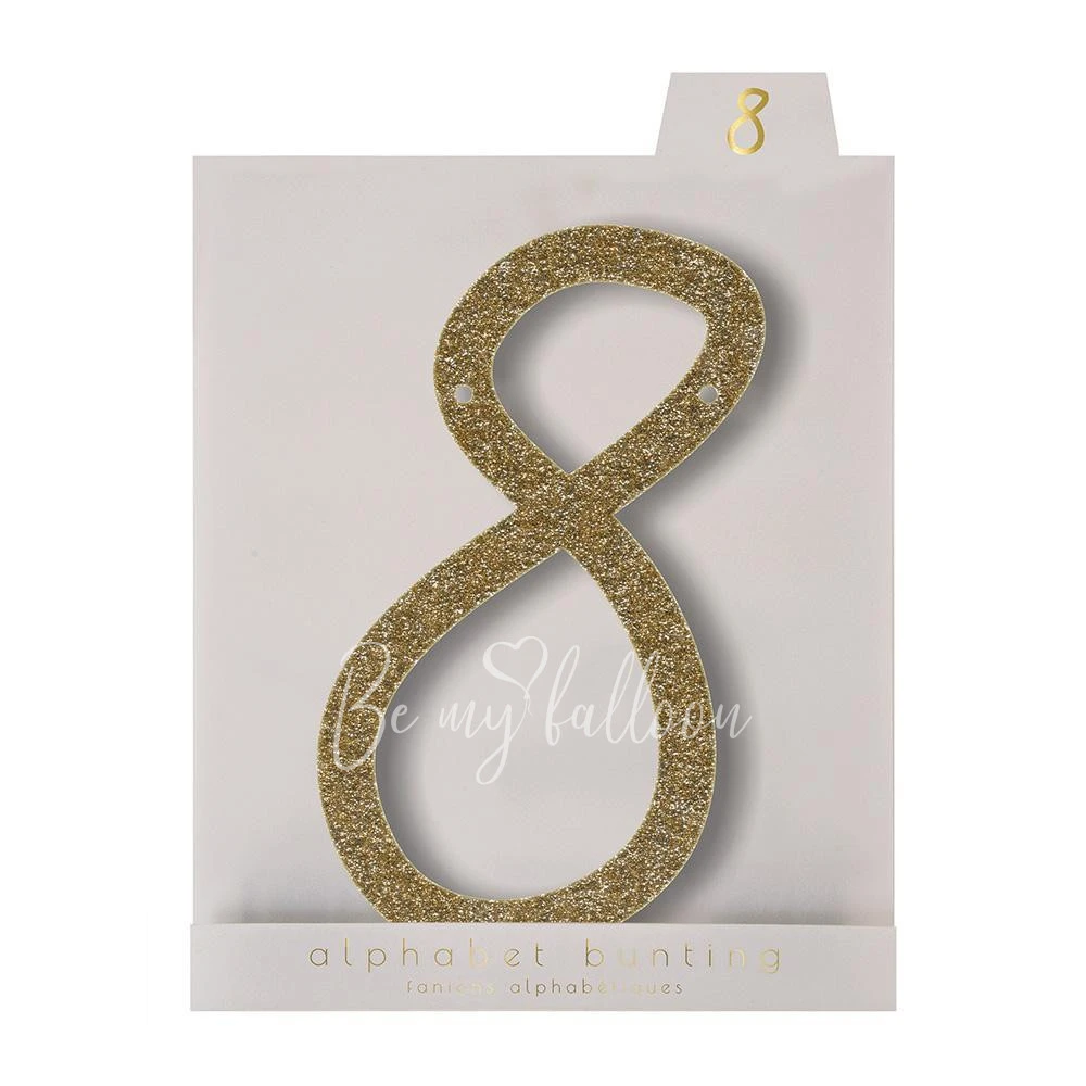 Gold Glitter 8 Acrylic Bunting