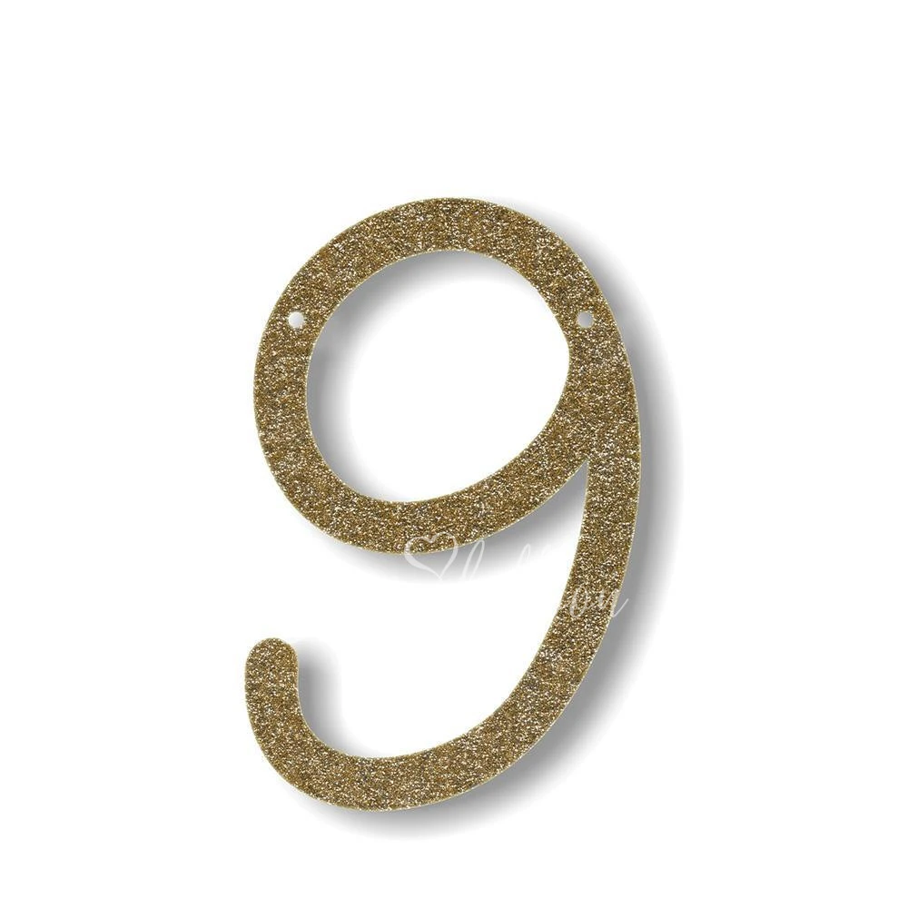 Gold Glitter 9 Acrylic Bunting